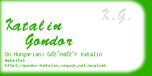 katalin gondor business card